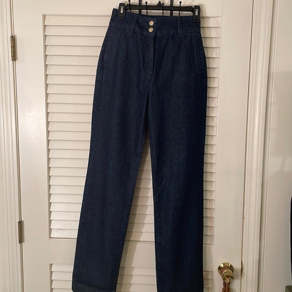 🤩Host Pick🤩 TRIARCHY Indigo Blue Cotton Organic Straight Leg Jeans New